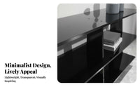 Modern Design 2-Tier Console Table Minimalist aesthetic Wavy double-level Stand Space-Saving Display Rack Multi-Functional for Homeowners, Apartment Dwellers, Interior Designers, Entryway, Hallway, Living Room, Bedroom
