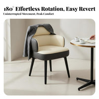 Rotating Pedestal Chair Multi-Purpose Upholstered Rotating Seat Modern Minimalist Design Ergonomic Curved Backrest for Adults