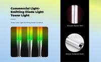 LED alarm tower light, 3-color, sound/light warning, 24V DC