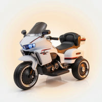 Push-Along Motorcycle Three-Wheel Motorcycle with Headlights Slip-Resistant Electric Push-Along with Backrest for Sidewalk, Playroom