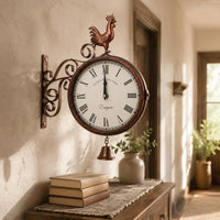 Wrought Iron Hanging Timepiece Decorative Vintage Wall Timepiece Quiet