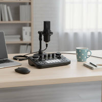 Multi-Platform Compatible Live Broadcasting Soundboard realTime Monitoring Voice Changer Sound Effects Board Bluetooth Connectivity Portable DJ Mixer for Gamers, Podcasters, Podcasting