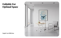 Space Saving Folding Table Lightweight Small Foldable Table Multi-Purpose Small Foldable Desk Rounded Corners for Apartment Dwellers, Telecommute Workers, Dorm Room, Market Stall, Study Area, Home Office