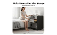 3-Tier Bedside Cabinet Modern Design Nightstand Rounded Corners for Small Spaces