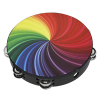 10-Inch Hand Shaken Tambourine for Children, Double Row Colorful, Dance Exam Prop, Hand Drum