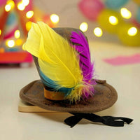 Miniature Top Hat with Feathers Feathered Miniature Top Hat Retro
