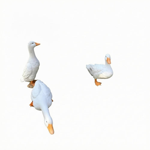 3 Pieces Waterfowl Decoration Set White Outdoor Decoration Easy to Use
