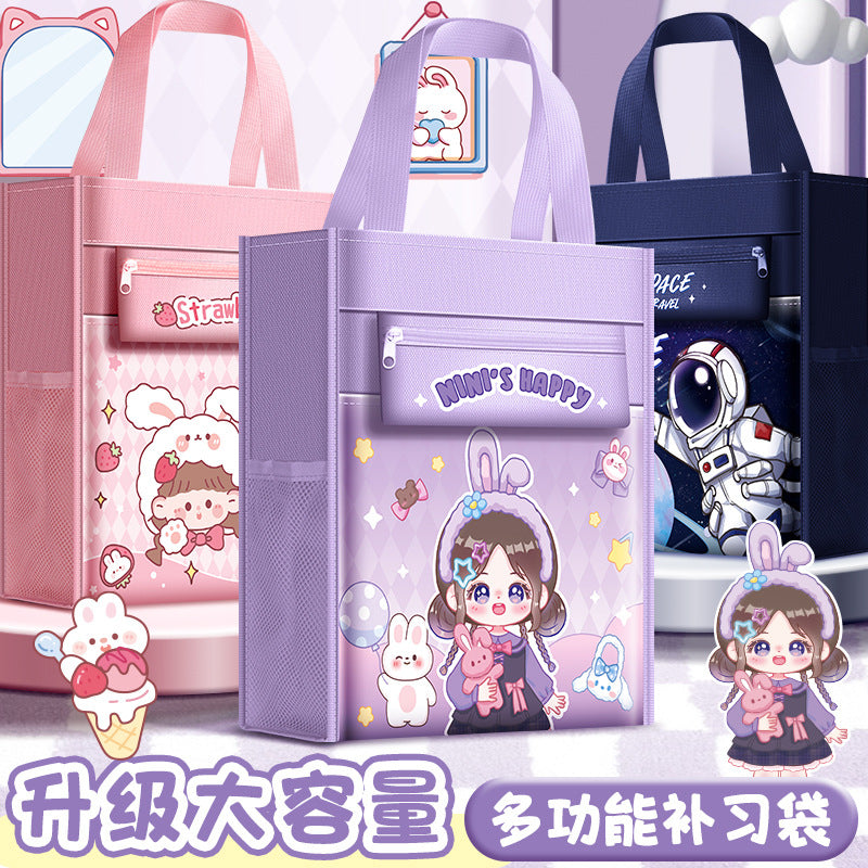 Cartoon Canvas Storage Bag for School Supplies