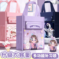 Cartoon Canvas Storage Bag for School Supplies