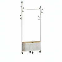 Rolling Clothes Rack with Storage Bin Space-Saving for Bedroom, Students, Adults