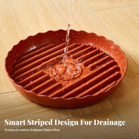 Lattice Pattern Drainage Tray Thickened Round Planter Base long-enduringing for Living Room