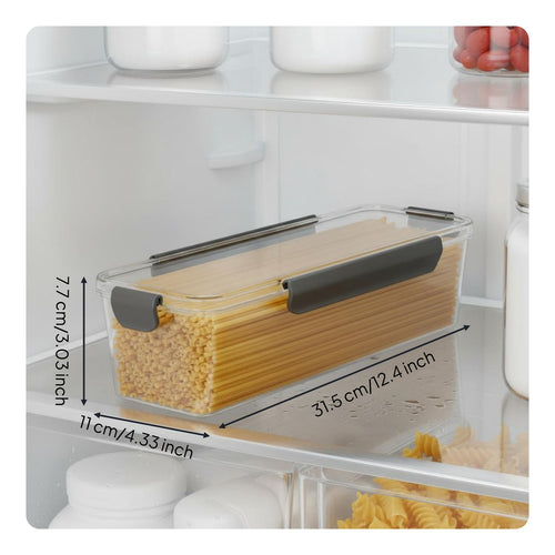 Pasta Storage Container Dustproof Airtight Pasta Container Space Saving Rectangular Keeper for Refrigerator
