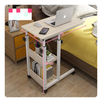 Foldable Folding Laptop Desk Wheel Moving Mobile Computer Table Space Saving Rolling Laptop Desk Multifunctional for Dorm Room, Bedroom