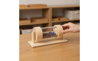 DIY Component Wooden Rainmaker Toy Early Learning Pegboard Rainstick Accessory Auditory Stimulation Rolling Rain Sound Tube Develops Hand-Eye Coordination for Toddlers, Babies, Nursery, Playroom