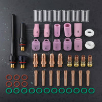 55 Pieces -17/18/26 Consumables Set Clear Weld Pool View Torch Consumables Kit Heat-Resistant Torch Accessory Pack for Metalwork