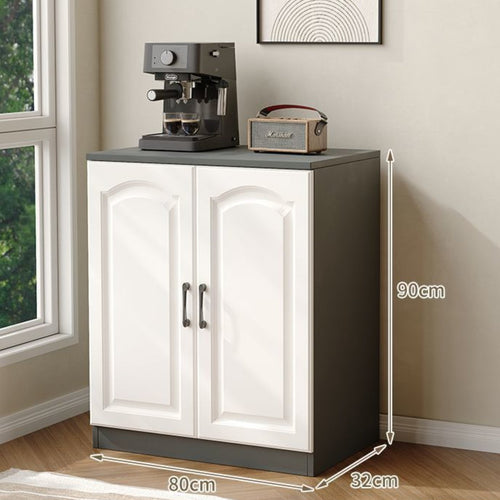 Coffee Bar Cabinet 4 Piece Dining Room Storage Console Freestanding Storage Organizer Kitchen Pantry Cabinet Durable Wood Construction Suitable for Living Room Entryway