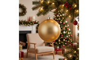 Matte Gold Christmas Ball Ornament Satin Christmas Ornament Minimalist Bauble Odorless for Mantel, Storefront