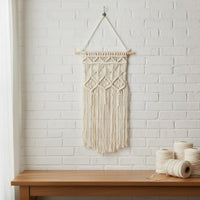 Woven Tapestry Wall Hanging Easy to Hang Cotton Cord Wall Hanging Tassel Fringe