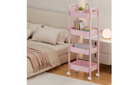Multi-Tier Rolling Storage Cart Compact Metal Utility Cart with Wheels Freestanding Rolling Storage Rack Sturdy for Kitchen, Small Areas, Living Room