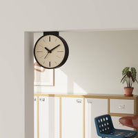 Battery Operated Double Sided Corner Clock Silent Movement Double-Sided Wall Clock Non-Ticking for Living Room, Hallway, Office