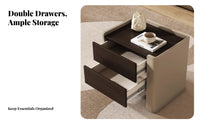 Single-Drawer Cabinet with Open Shelf Italian aesthetic Bedside Table for Homeowners