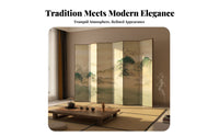 New Chinese aesthetic Multi-Panel Folding Screen Foldable Design Bamboo Ink Wash Panel separater Freestanding Privacy Partition Mobile for Interior Designers, Homeowners, asideice Workers, Living Room, Bedroom, Studio Apartment