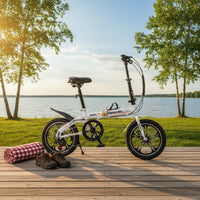 Mini Folding Bike Disc Brakes Folding Cycle Variable Speed for Commuting, Kids