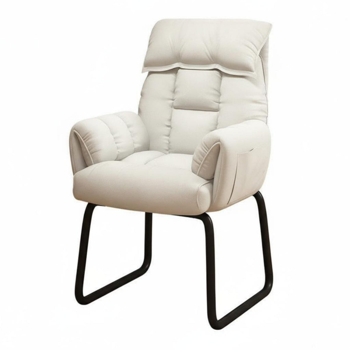 Paded Sled Base Armchair Reclining Function Desk Chair Ergonomic Design Padded Seat Pad for Clients, Study Room, Bedroom