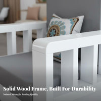 Solid Wood Sofa Set Sturdy Construction 3 Seater Wooden Sofa High-Resilience Foam Cushions Modern Chinese Design Couch for Home, Lounge