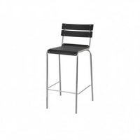 Wooden Bar Stool with rearrest utilitarian design Highspine Stool with Wooden Top Sturdy Frame Non-Slip Feet for Bistro, Kitchen