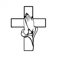 Praying Hands Cross Minimalist Metal Prayer Cross Vertical Praying Hands Wall Art