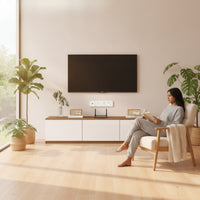 TV Cabinet Modern Low-Profile Media Console Minimalist TV Stand with Storage for Living Room, Bedroom, Small Apartments
