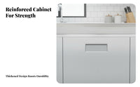 Rust-Proof Stainless Steel Kitchen Cabinet Easy to Clean All-Steel Kitchen Counter Water-Resistant Freestanding Food Cupboard Sturdy and Long-Lasting for Landlords, Homeowners, Families, Apartment, Home, Utility Room, Office