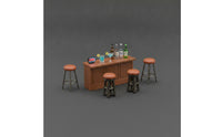 Miniature Bar Stool Metal 1:64 Scale Stool Contemporary for Scene Building