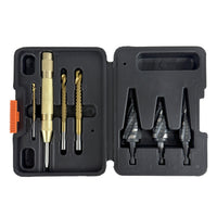 High-Speed Steel Hex Shank 4-Flute Spiral Step Drill Bit, Imperial, for Hole Opening and Enlarging