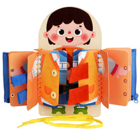Wooden Multi-Layer Busy Board for Toddlers, Montessori Early Learning Toy