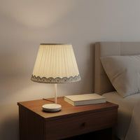 E27 Lamp Shade Soft Light E27 Table Lamp Shade Elegant Pleated Textile Lampshade for Bedroom, Living Room, Study