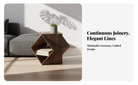 Polyhedron Side Table Artistic Design Nightstand Geometric Shape for Living Room