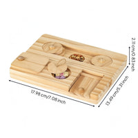 Small-Pet Foraging Tray Mental Wooden Puzzle Feeder Animal Gear for Tabletop