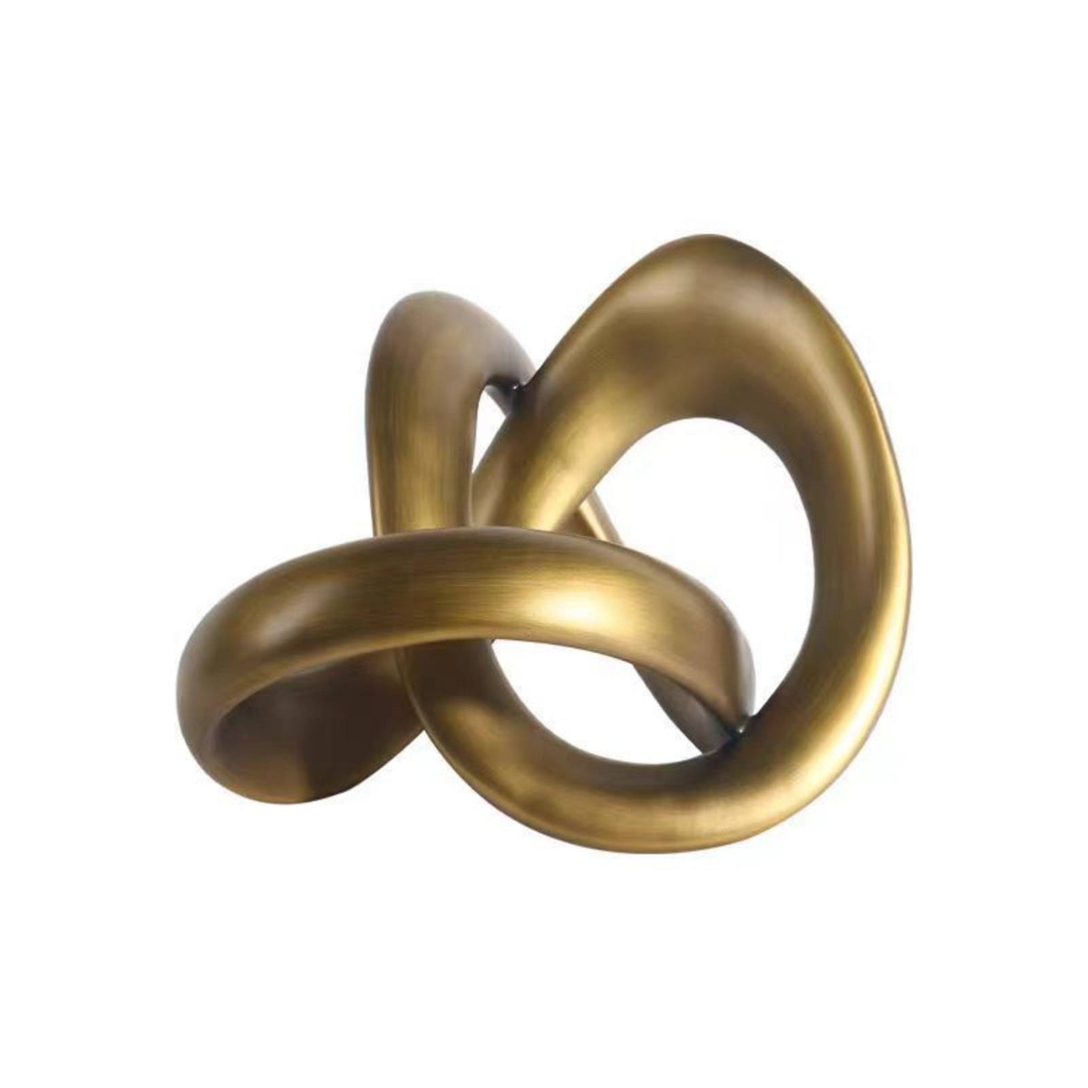 Tabletop Sculpture with Curved Loop Gold Abstract Loop Statue Elegant Curved Sculpture for Living Room