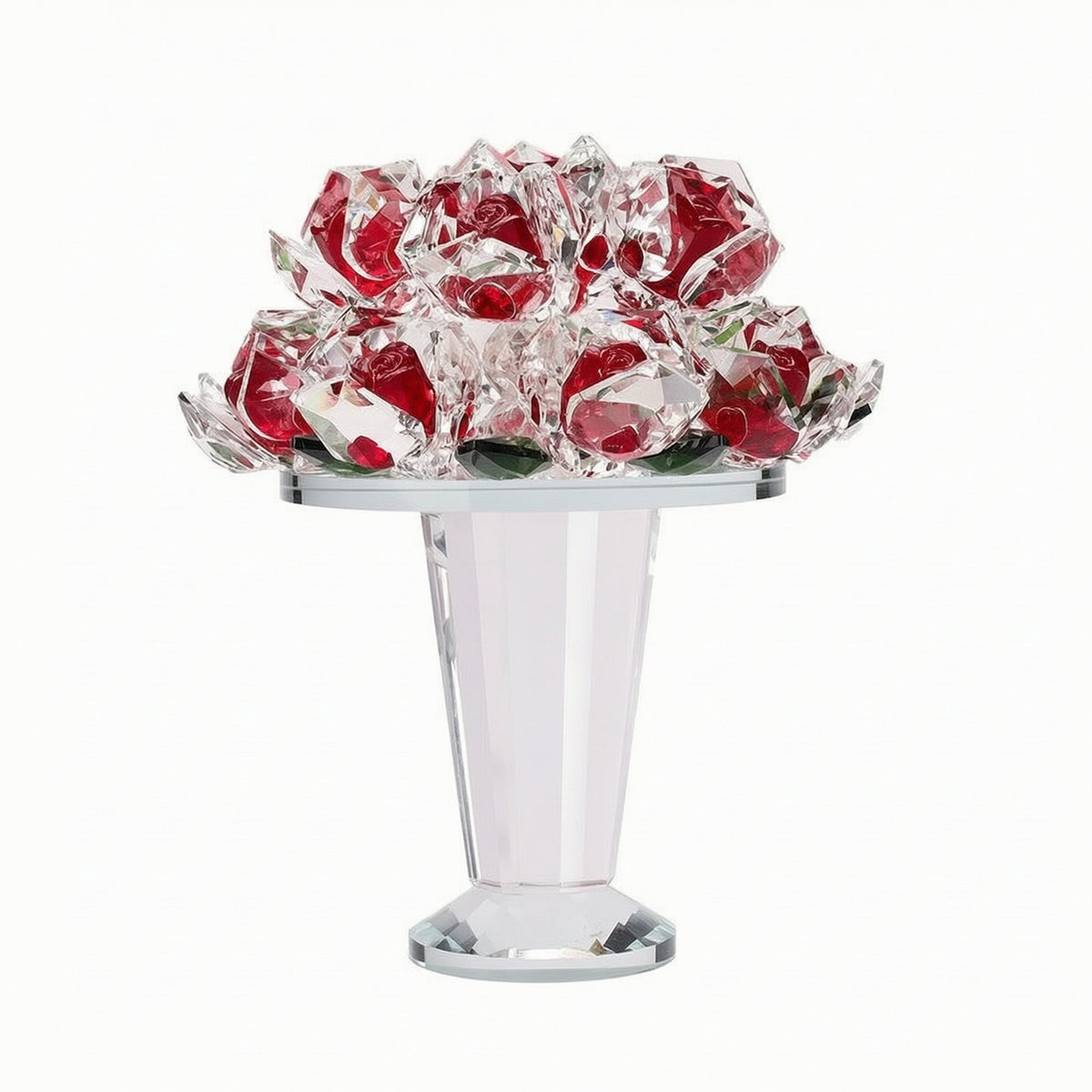 Glass Flowers Bouquet Standing Flower Cluster Ornament Compact Glass Flower Figurine for Entryway