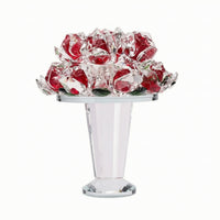 Glass Flowers Bouquet Standing Flower Cluster Ornament Compact Glass Flower Figurine for Entryway