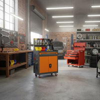 Wheeled Mobile Tool Trolley Easy to Clean Rolling Tool Cabinet Heavy Duty Mobile Workbench Locking for Mechanics, Repair Workers, Garage