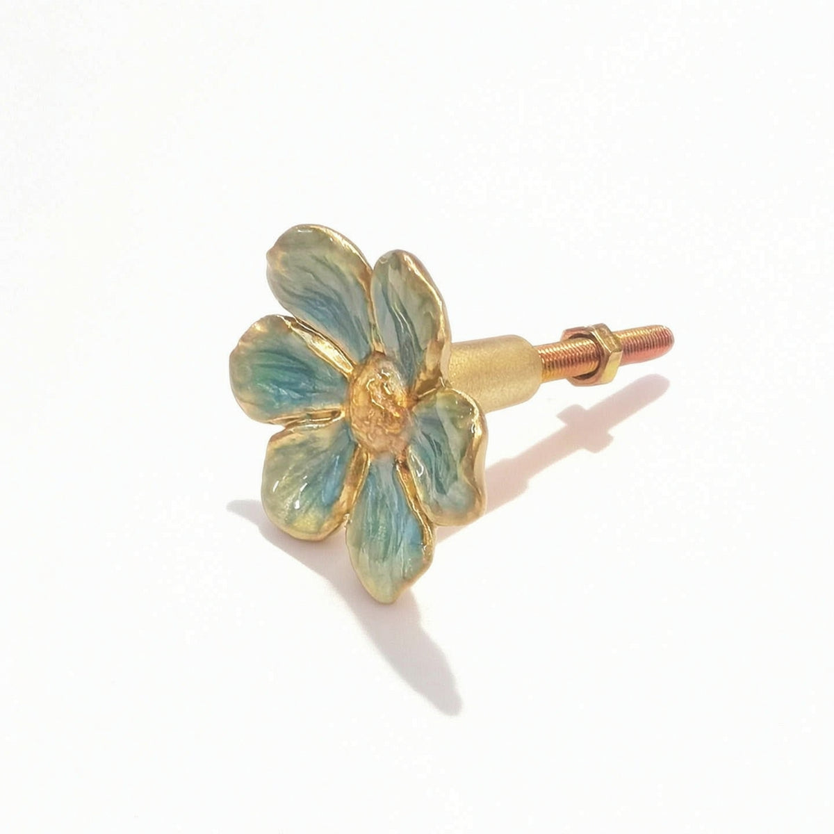 Steel Flower Shape Cabinet Drawer Knob Iridescent Flower Shape Cabinet Drawer Knob Vintage for Drawers