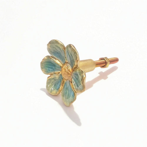 Steel Flower Shape Cabinet Drawer Knob Iridescent Flower Shape Cabinet Drawer Knob Vintage for Drawers