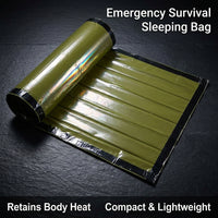 Emergency Sleeping Bag Lightweight PE Foil Thermal Sack, Waterproof Windproof My #variant:Army Green