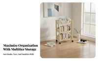 Rolling Storage Shelf Lockable Casters Multi-Layer Storage Trolley Easy Assembly