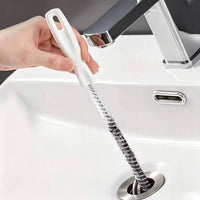Drain Cleaning Brush Reusable Spiral Drain Brush Long Handle for Bathrooms