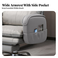 Reclining Desk Chair with Footrest 360° Swivel Lightice Furniture High Back