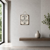 Rectangular Quote Sign Weathered Border Retro Wall Plaque Rounded Corners Home Decor